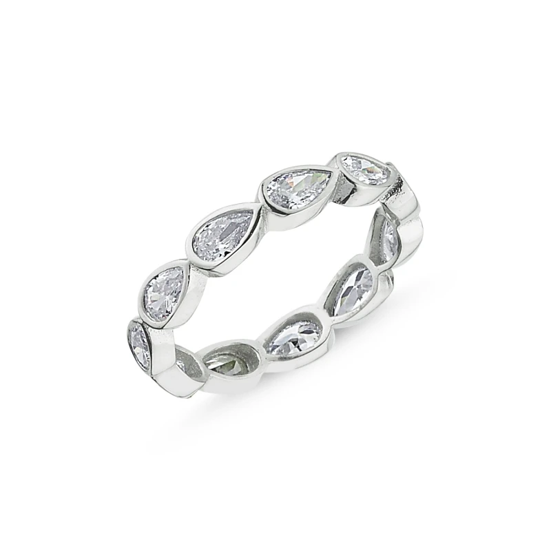 

Silver 925 Sterling 4mm Drop Zircon Stone Tamtur Ring