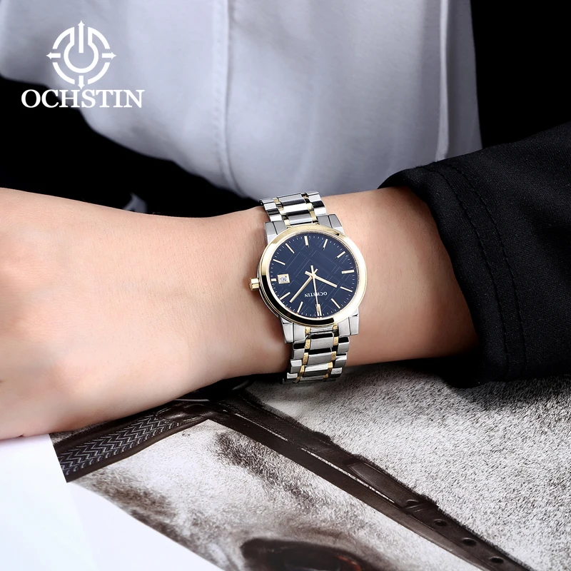 OCHSTIN LQ009A Stainless Steel Strap Quartz Women Wristwatches Casual Trendy Luxury Waterproof Watches for Women Calendar enlarge