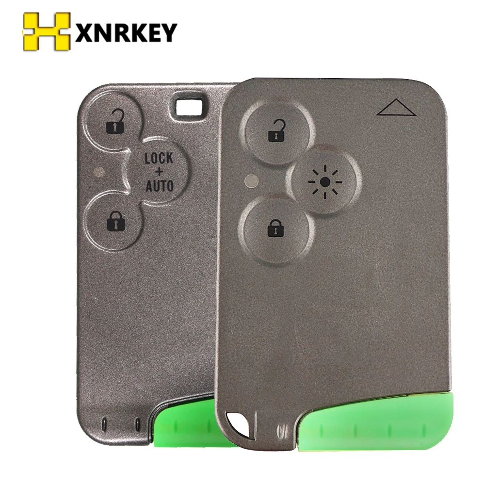 XNRKEY 3-кнопочный чехол для карты памяти Renault Laguna с зеленым лезвием без слова