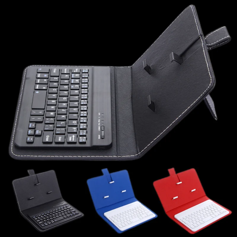 

Magnetic Bluetooth Keyboard Wireless Magic Control Leather Case Flip Keyboard Universal for Phones and Tablets for Android iOS