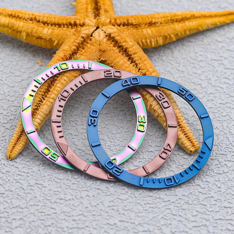 Mod 38mm Flat Copper Watch Bezel Insert Rings Inner Diameter 31.5mm Fits Seiko SKX007 SKX009 SRPD Diving Watch Case Parts