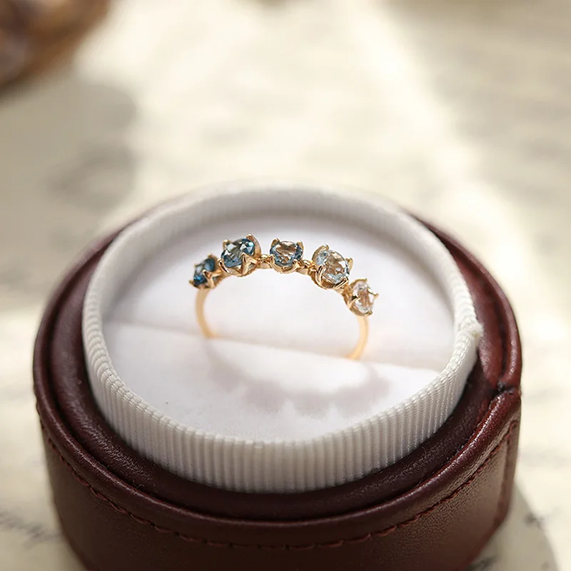 Кольцо LAMOON с драгоценным камнем для женщин натуральный Gardient Lundon кольцо синим