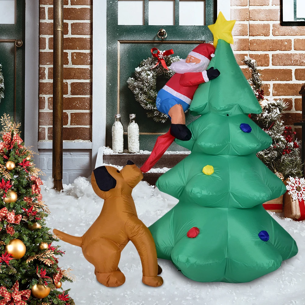 

1.8m Inflatable Tree Santa with LED Lights Christmas Inflatable Decorations Quick Air Blown Winter Decor for Indoor And Outdoor
