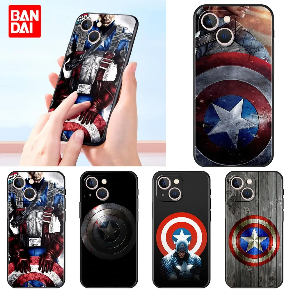 

America Captain Avengers Marvel Iii Case for iPhone 13 12 11 Pro Max X XS SE 6 7 8 6s Plus XR Black Full Silicone Style Cover