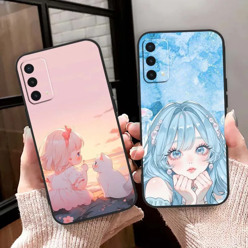 Фото Милый чехол для телефона с дизайном Kawaii Girl для OnePlus 15, 15R, 15T, 13T, 13S, 13R, 12, 13, 11R, 11, 10, 10T, 10R, 9R, 9, Ace 6, 5, 3V, 3 Pro №4