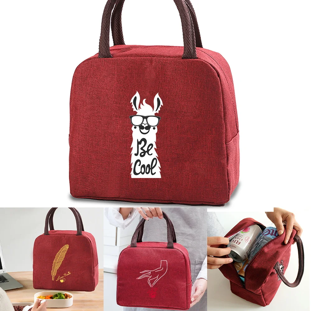 

Lunch Bags Cooler Insulated Portable Zipper Thermal Bag Women Kids Men lunch Picnic Dinner Food Canvas Handbag Large Capacity