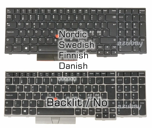 

Скандинавская шведская финская Датская норвежская Клавиатура для ThinkPad L580 E580 E585 T590 L590 E590 E595 P52 P53 P53S P72 P73 с подсветкой/No