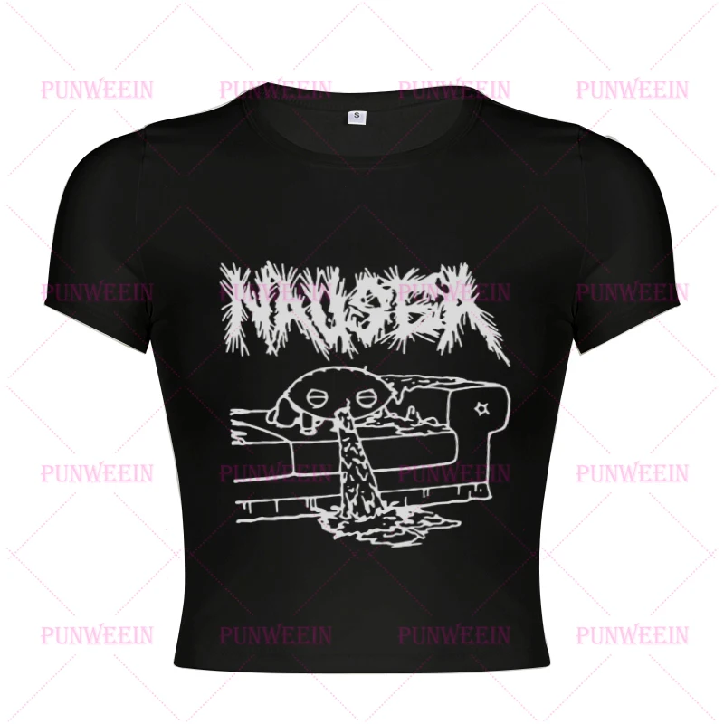 Фото Dark Nausea милая панк Y2k 90-х годов Harajuku майка без рукавов металлическая готическая графика эмо девушка винтажная уличная одежда сексуальный тонкий топ №5