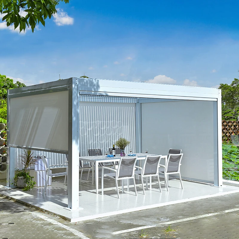 

Outdoor Gazebo courtyard garden homestay villa electric pavilion Promenade outdoor aluminum alloy sun room
