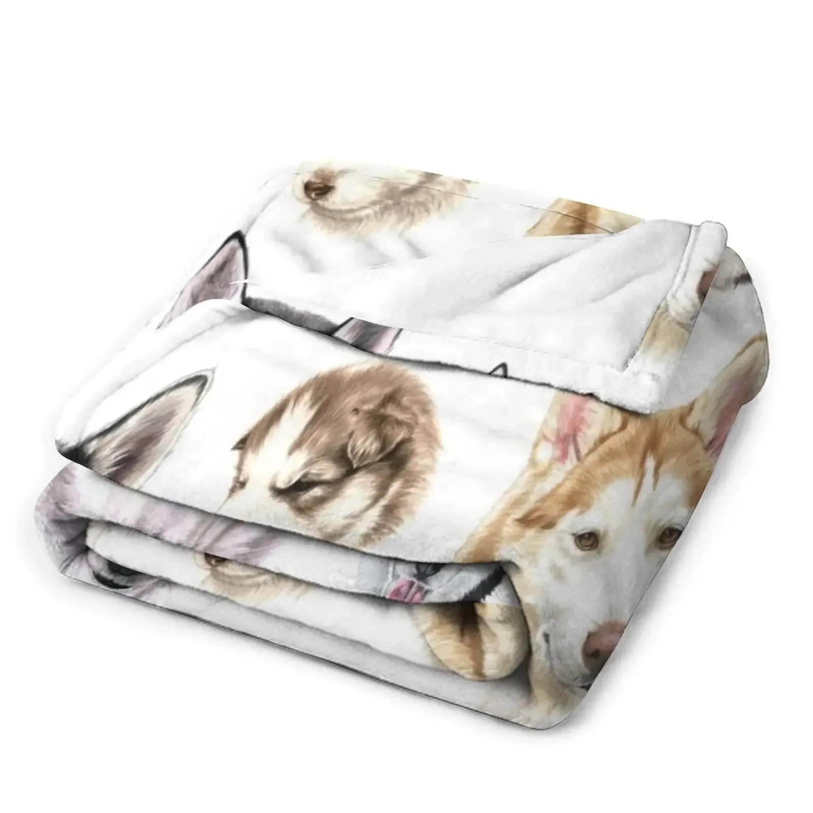 Коллаж хаски одеяло одеяла для кровати Клетчатые Шерстяные