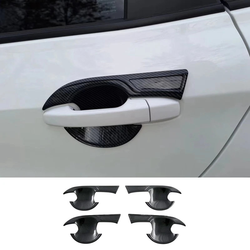 For Toyota Yaris Ativ/Vios 2023 2024 Car Exterior Door Handle Bowl Cover Trim Accessories ABS Carbon Fiber