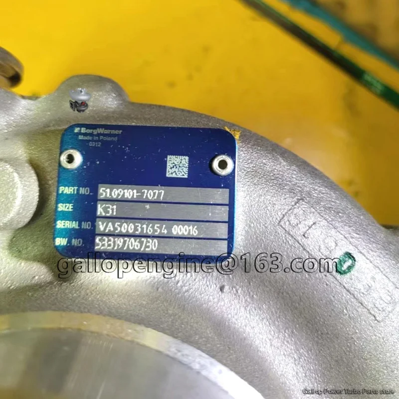 Новый взрывозащищенный Турбокомпрессор Turbo K31 51 09101-7077 53319706730 51091017077