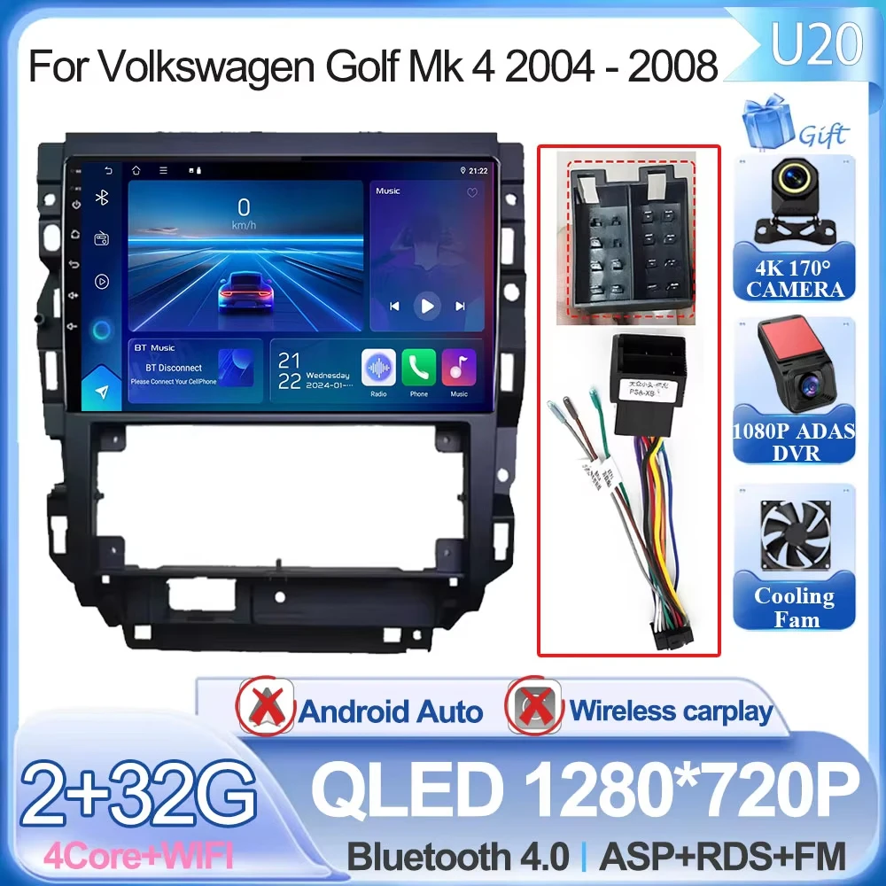 

Android 15 для Volkswagen Golf Mk 4 2004-2008, автомобильный радиоприемник, мультимедийный видеоплеер, навигация, GPS, Wi-Fi, Android Auto, без 2 Din 4G