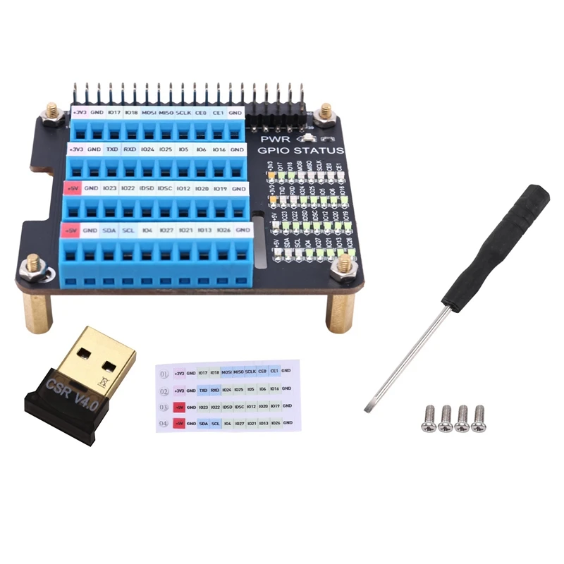 

Мини-адаптер AU42 -USB с Bluetooth для Raspberry Pi Gpio, удлинительная плата, Винтовая клемма