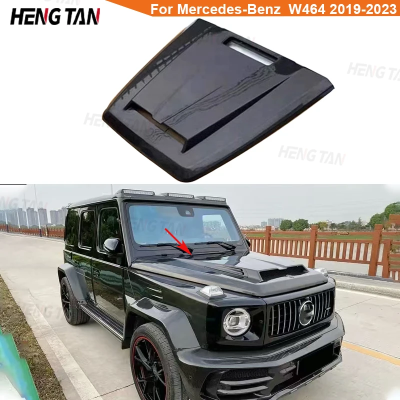 Фото Подходит для Mercedes Benz G-Class W464 2019 + автомобильный передний бампер из углеродного волокна, детали вентиляционного капота двигателя, обновленный комплект кузова №1