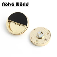 5 10 30sets 50mm light gold and black stitching easy to use beautifully round magnet lock for women bag