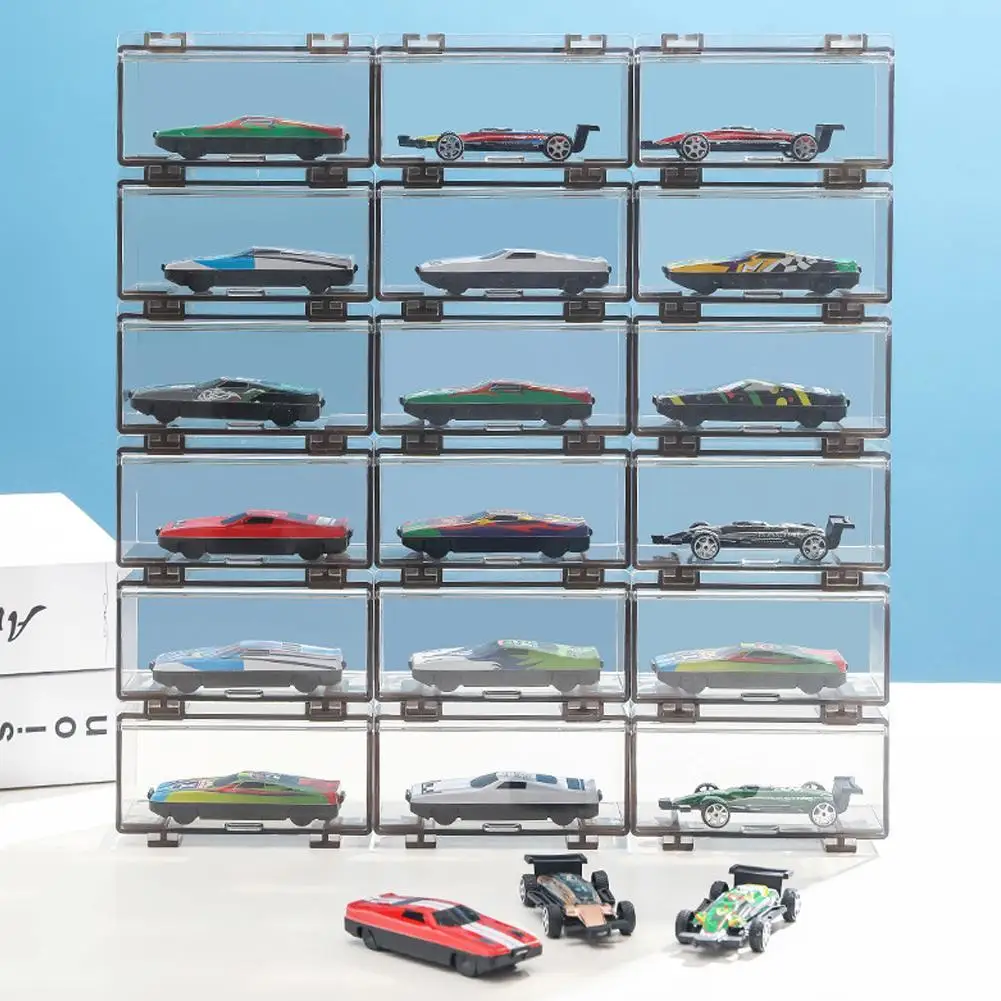 

For Hot Wheels Display 1:64 Diecast Model Car Plastic Box Cars Light Tan Display Box Storage For TOMICA Hotwheels Cars Minigt