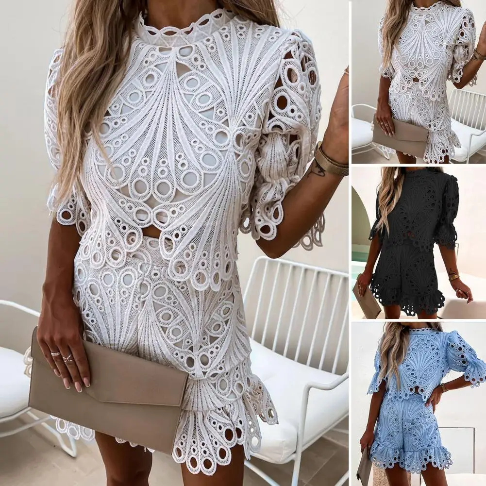 

Fashion Ladies summer casual suit Patchwork Top Shorts Suit temperamental commute Pure Color Top Shorts Suit Lightweight