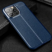 soft tpu back case for iphone 11 12 13 pro max min shockproof litchi grain slim cover super suitable