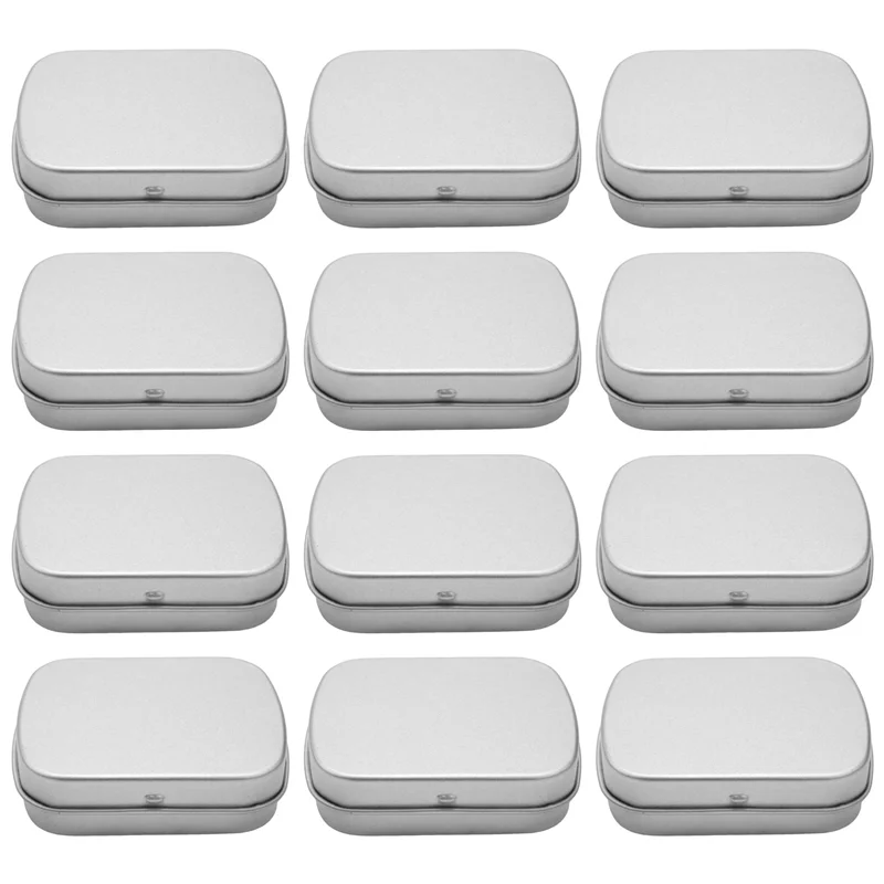 

Metal Containers-12 Pack Metal Tin Box Mini Portable Box Containers for Drawing Pin, Bead Earring Jewelry Storage