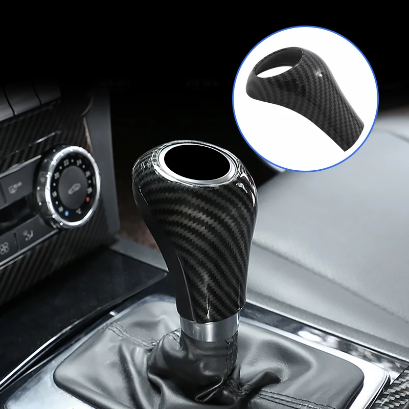 

Carbon Fiber Car Gear Shift Knob Cover Case Sticker Interior Trim For Mercedes Benz W204 W212 A G E C CLS Class Auto Accessories