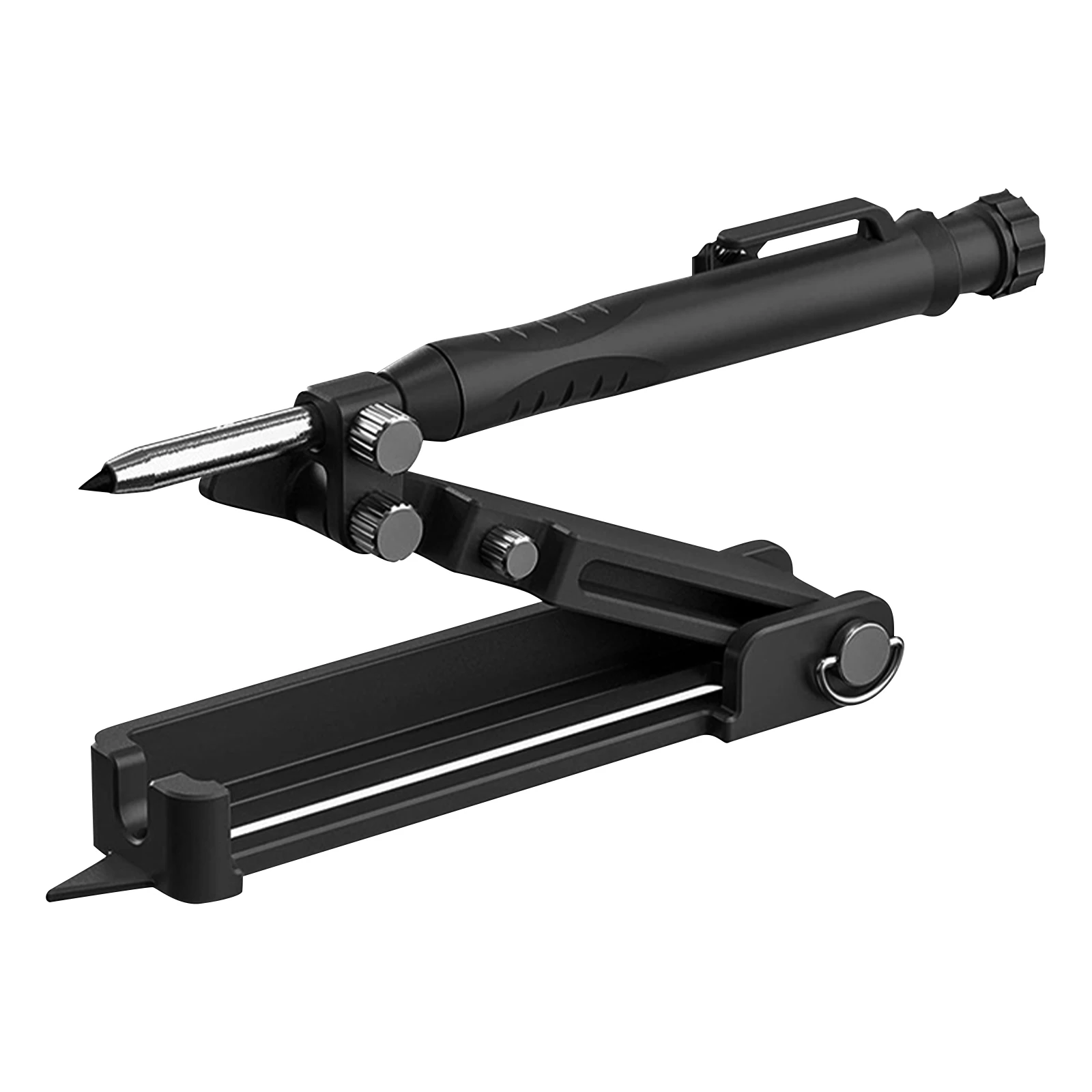 

Woodworking 6pcs Refills Scribing Tool Carpenter Multi Function Construction Gauge Black Aluminum Alloy With Deep Hole Pencil