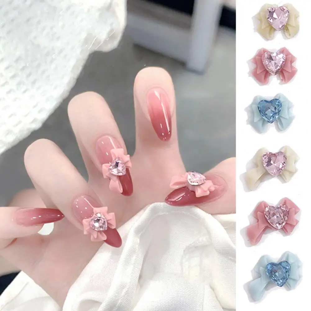 

10Pcs Bow Nail Charms Dragon Heart Resin 3D Eco-friendly Nail Art Accessories for Beautiful And Charming Nails
