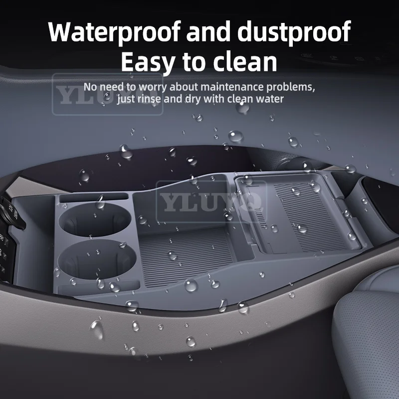 Фото Для BYD Seal 06 GT: нижний отсек центральной консоли, двухслойный автомобильный органайзер, специальный силиконовый аксессуар для салона. №5