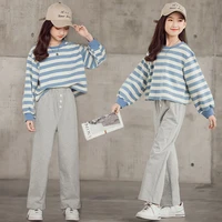 girls clothing set fall spring clothes children kids girl solid korean outfits teens tracksuit for 4 6 8 10 11 12 years old
