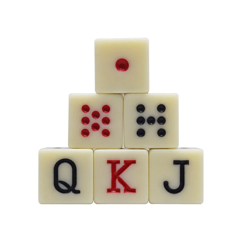 10 Pz/Set Dadi Da Poker In Acrilico Da 16Mm Con Angolo Retto Per Accessori Per Giochi Da Tavolo