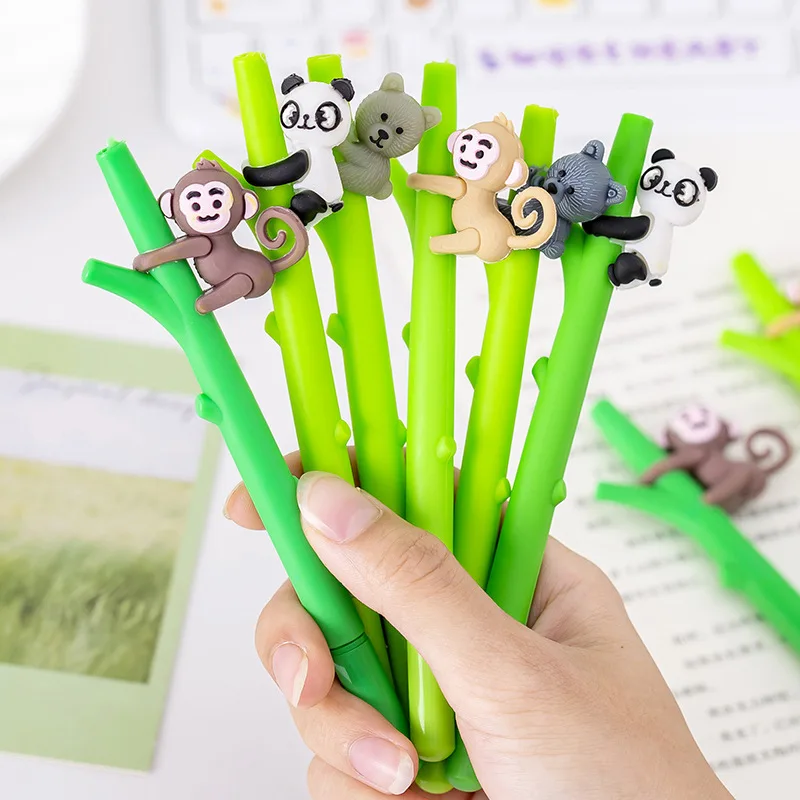 36 Pcs Wholesale Creative Monkey Panda Climbing Tree Cute Gel Pen Student Christmas Gifts Prizes Stationery School Supplies