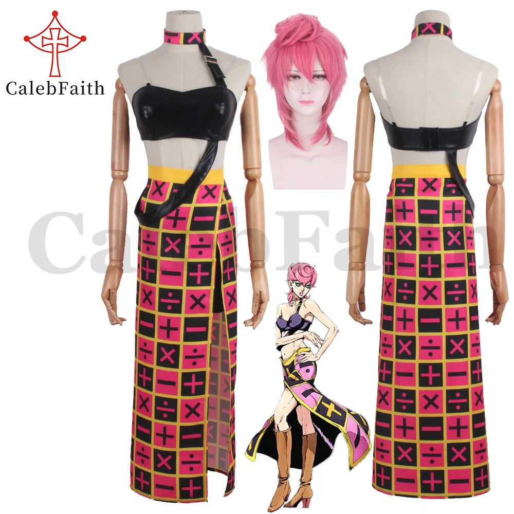 CalebFaith аниме JOJO невероятные приключения-Trish Una Косплей Костюм корсаж длинное