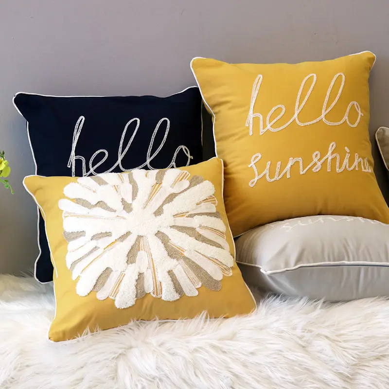 

Съемная моющаяся подушка в европейском стиле с вышивкой, домашние изделия для гостиной, дивана, Мягкая Наволочка для кровати