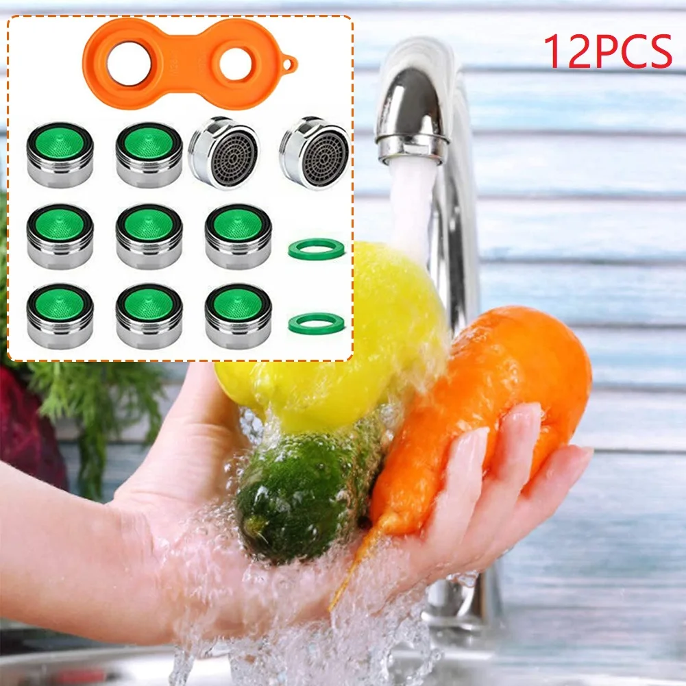 

12pcs M24mm Faucet Aerators Rust Proof Water Tap Aerators Replacement Aerator With Install Tool Faucet Replacement Parts