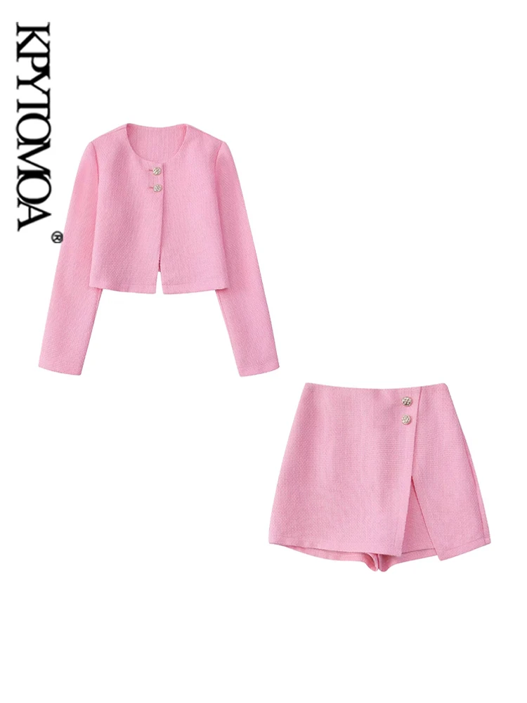 

Пиджак женский твидовый на пуговицах спереди, с завышенной талией