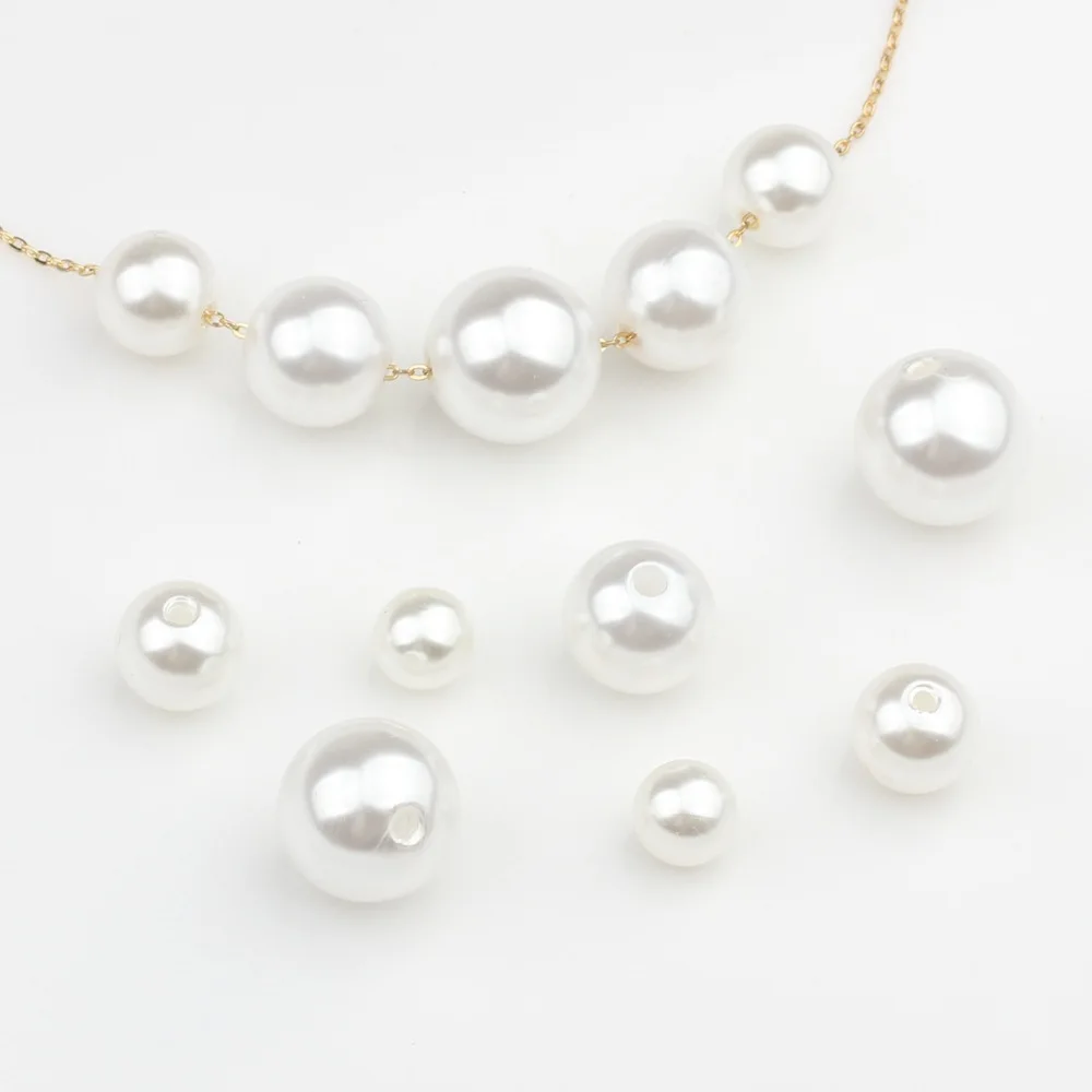 

10PCS CCB Imitation Pearl Round Beads Hand-Made Pendant Earrings Accessories DIY Jewelry Necklace Bracelet Materials