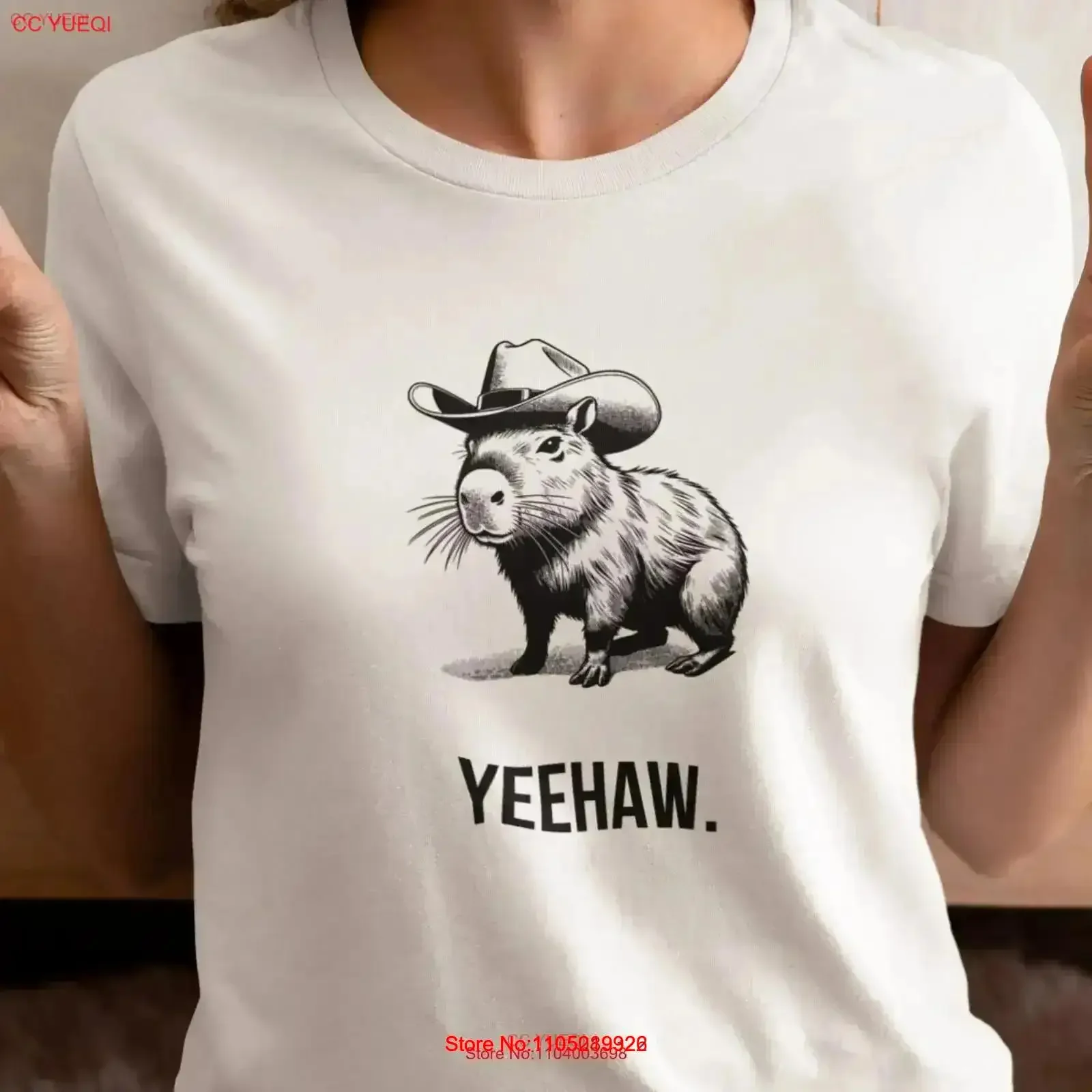Фото Забавная футболка Yeehaw MidwesT Yee Haw Guinea Pig Cowboy Rodeo Opossum Lets Go Girls Unicorn Cowgirl винтажная стираная мода №1