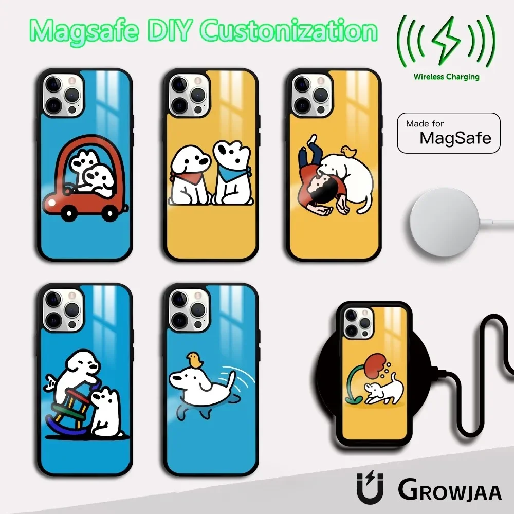 M-Matsui Art Phone Case For iPhone 16 15 14 13 12 11 Pro Max Plus Mini Magsafe Mirror Wireless Magnetic Cover