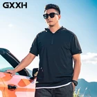 Футболка GXXH мужская с капюшоном, модная дизайнерская рубашка в Корейском стиле джентльменов, тонкая нейлоновая кофта на молнии, большие размеры 7XL, на лето
