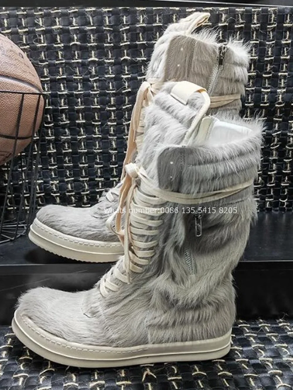 Женские ботинки из натуральной кожи с карманами на шнуровке