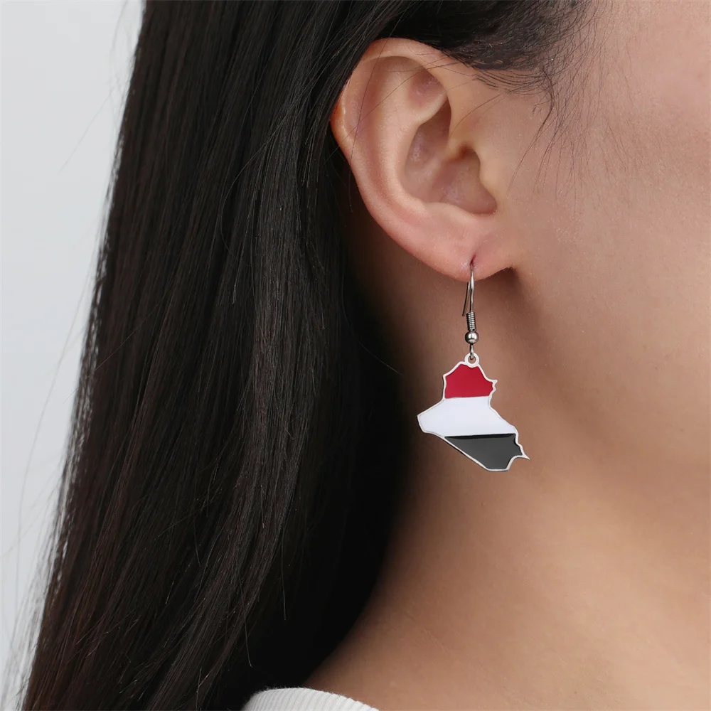 EUEAVAN эмалированные висячие серьги с картой Ирака для женщин модные из
