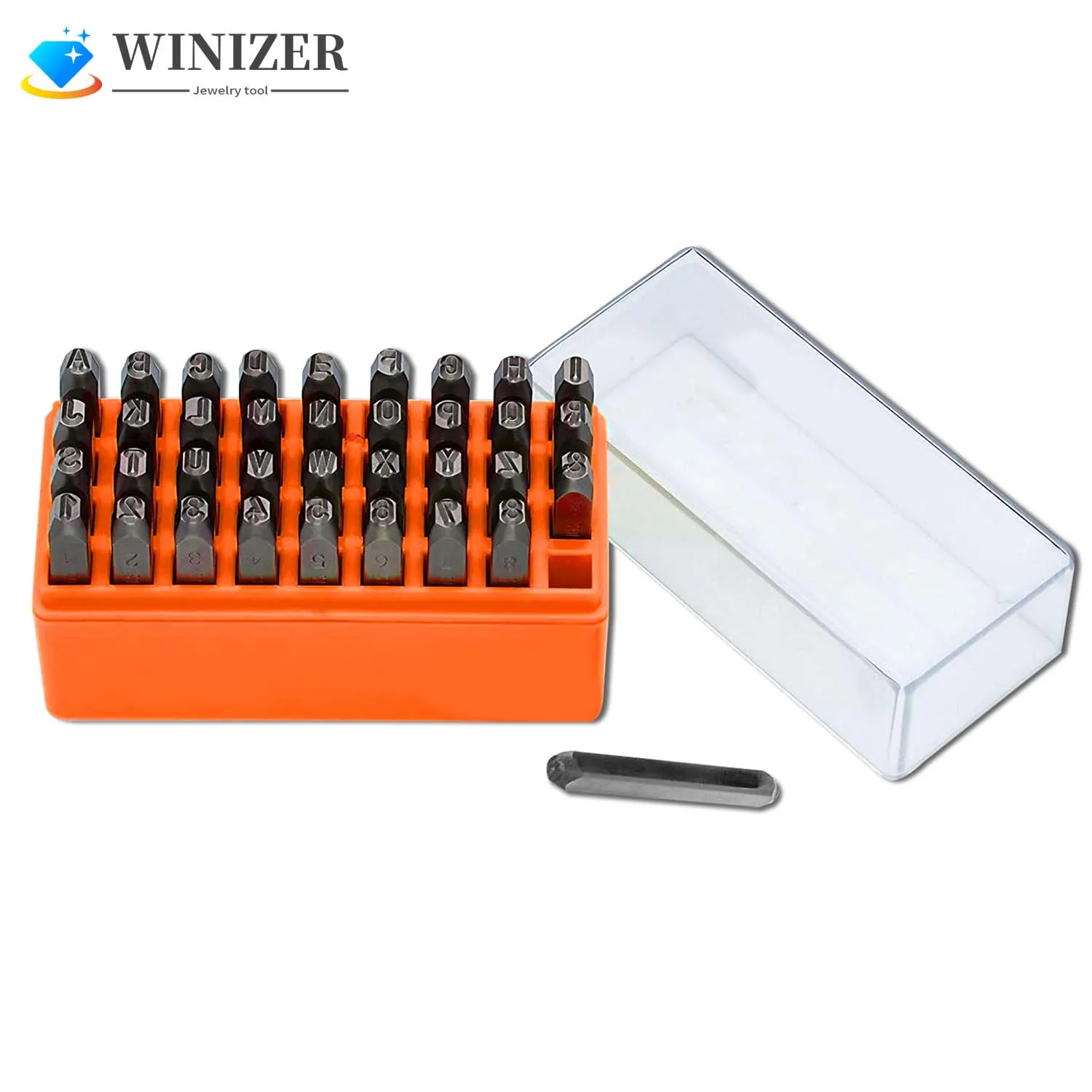 

36 Piece Punch Tool Set 6mm Number & Capital Letter Stamp Set (A-Z & 0-9) for Metal Plastic Wood Hand Making Tool for Jewelry