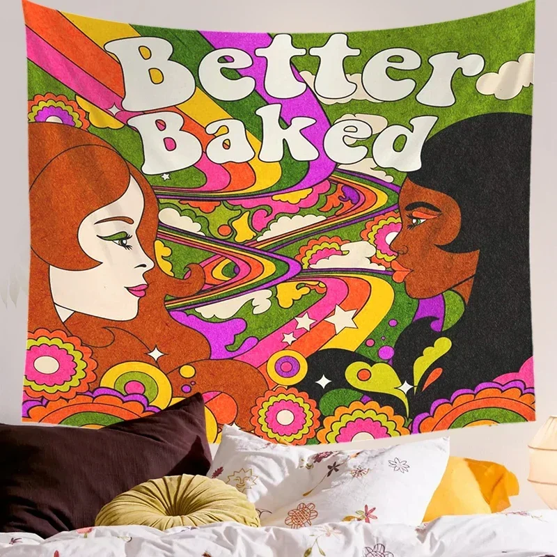 Винтажный настенный гобелен подвесной красочный декор для девочек украшение в