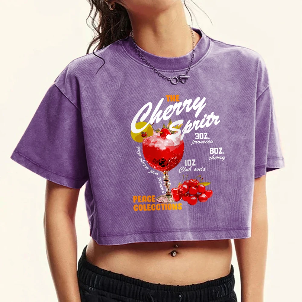 Женские потертые футболки с принтом Cherry Sprits летняя футболка в стиле хип-хоп