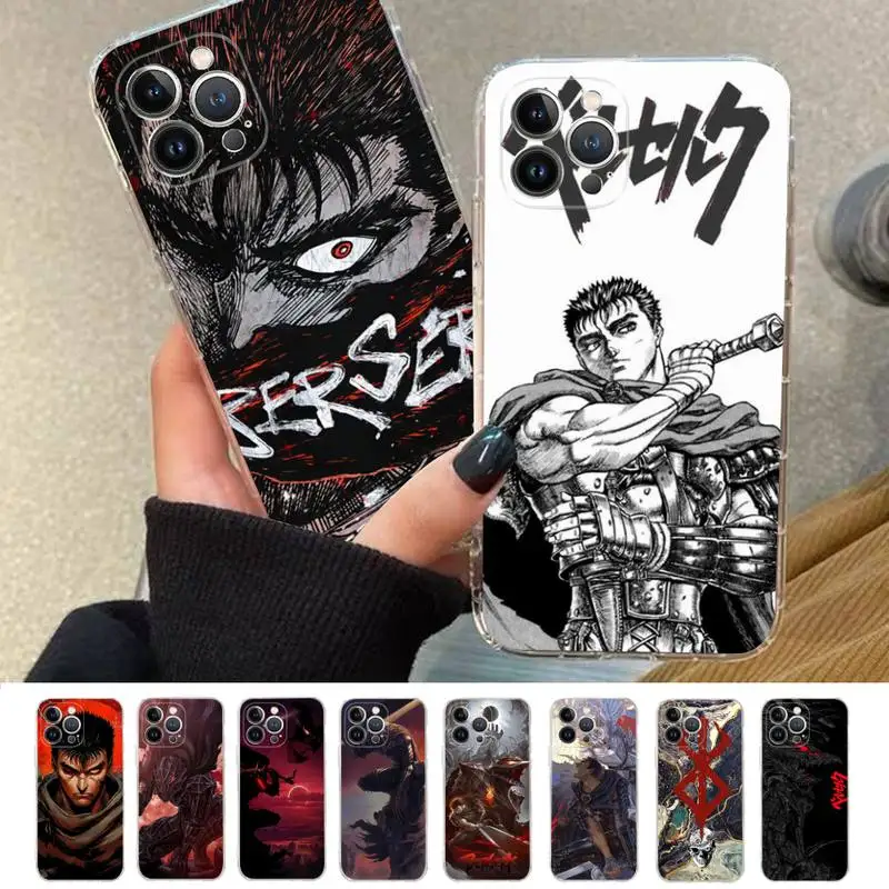 

Berserk Guts Anime Phone Case For iPhone 14 11 12 13 Mini Pro XS Max Cover 6 7 8 Plus X XR SE 2020 Funda Shell