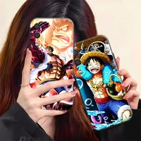 one piece anime phone case for samsung galaxy a01 a02 a10 a10s a20 a22 4g 4g 5g a31 liquid silicon black soft silicone cover