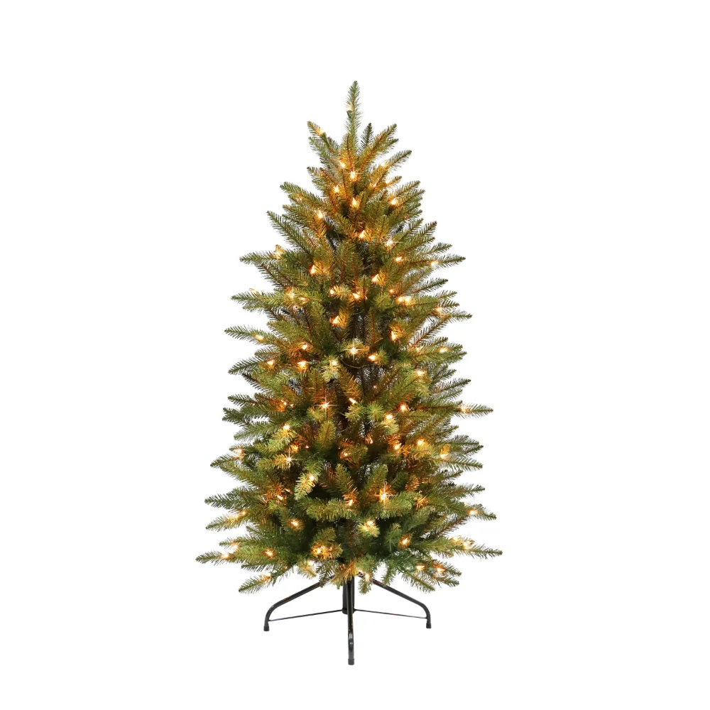 

4 1/2 Ft. Pre-lit Fraser Fir Pencil Artificial Christmas Tree 150 UL Listed Clear Lights Christmas Ornaments Home Decor