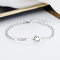 amaiyllis s925 sterling silver light luxury letter smile bracelet niche temperament lucky wrap bracelet jewelry