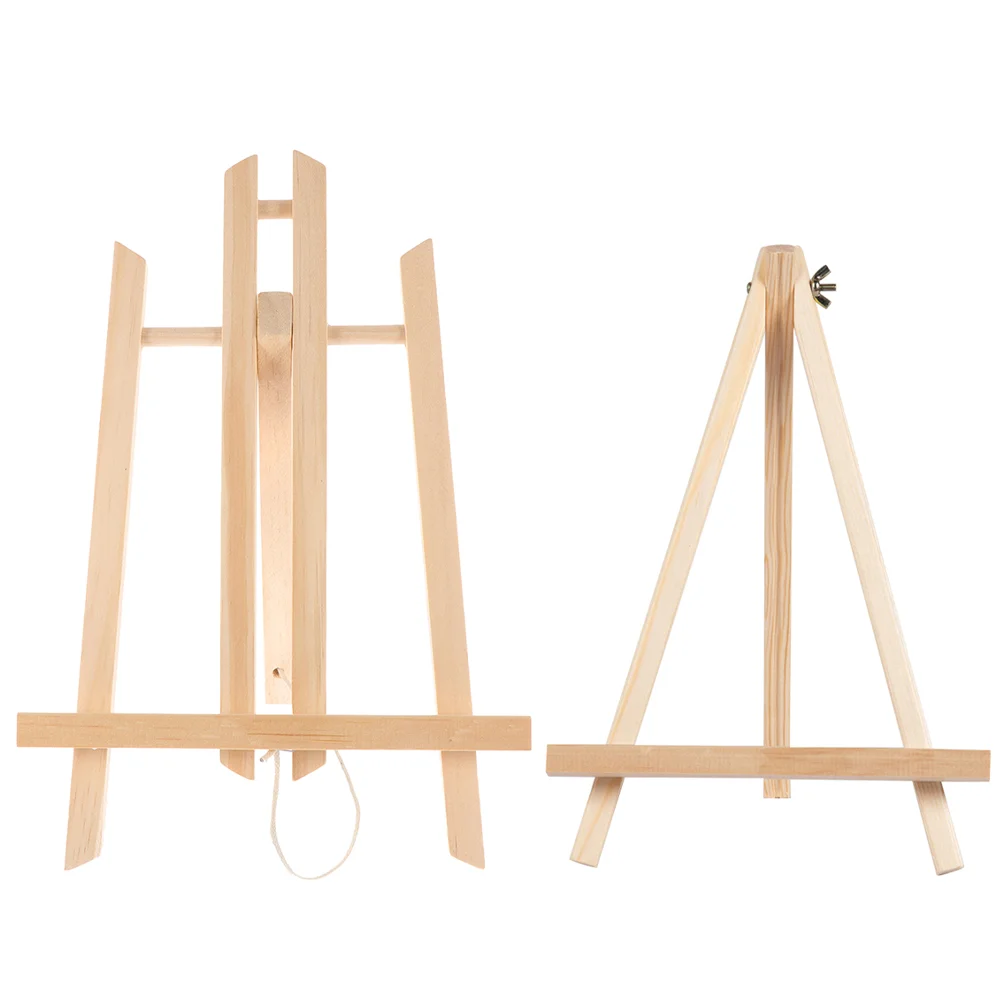 

2 Pcs Painting Holder Stand Wedding Easel Show Rack Solid Wood Display Wooden Child