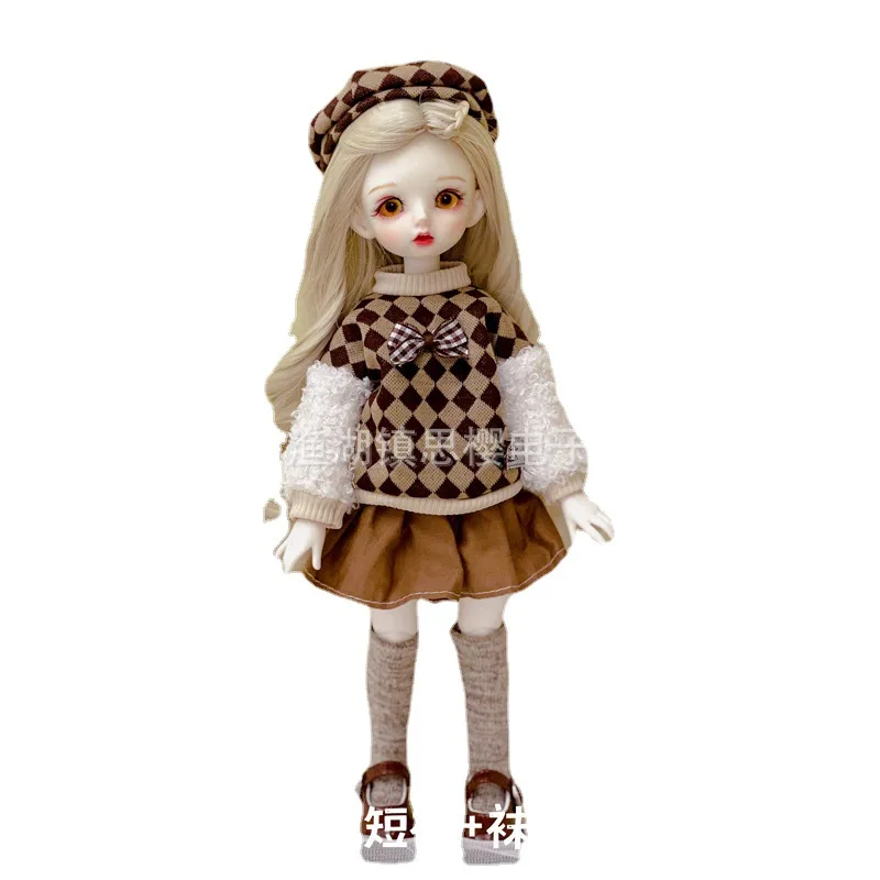 

28 см аксессуары для детской куклы, костюм, платье в стиле Лолиты, 1/6 Bjd, Одежда для куклы, платье для девочек